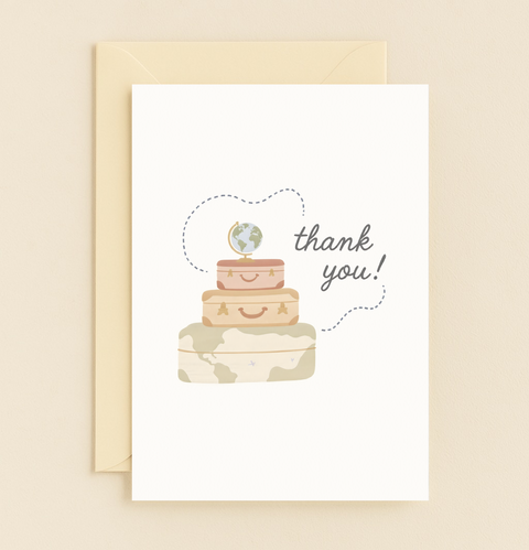 travel themed thank you card