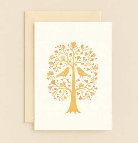tree of life birds greeting card