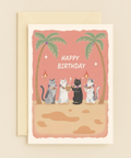 tropical cats birthday card