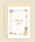 tropical floral thank you card