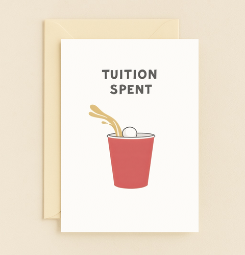 tuition spent beer pong card