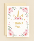unicorn floral thank you card