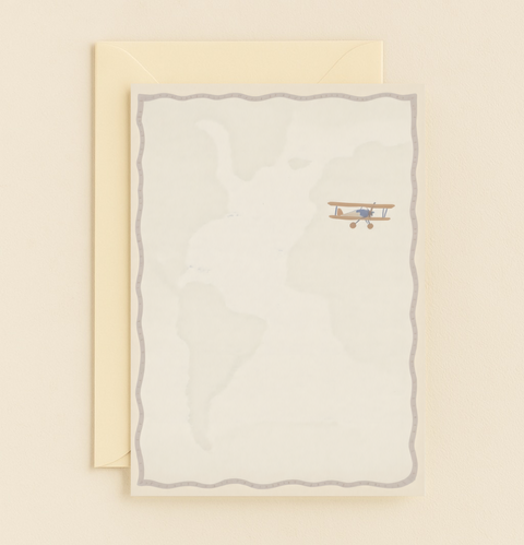 vintage biplane travel card