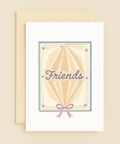 vintage friends card with bow design