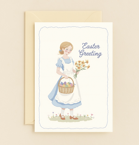 vintage spring basket card