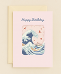 wave and birds birthday card