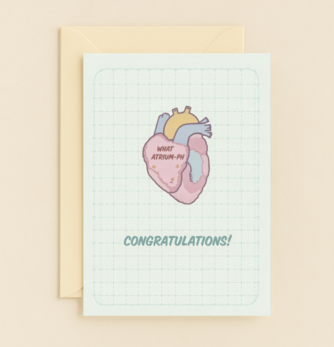 what a heart pun congratulations card
