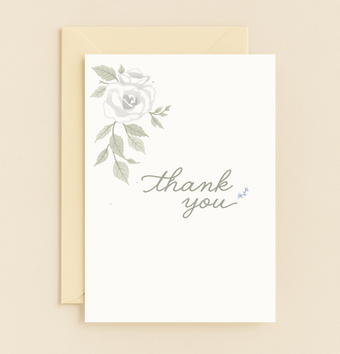 white rose appreciation card