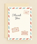 with love travel suitcase thank you card