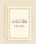woodland animals thank you card