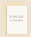 words on a page romantic card