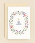 yoga meditation floral serenity card