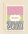 zebra stripe thank you card