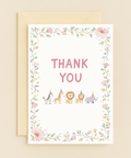 zoo animals thank you card